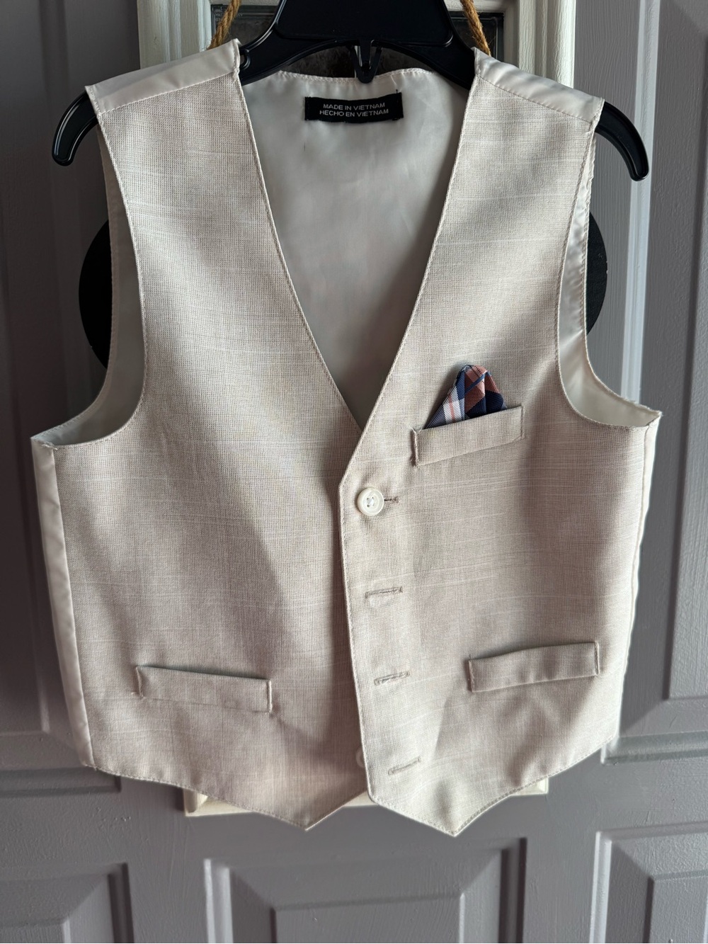 Boys 5t Cream Dress Vest with pants and shirt